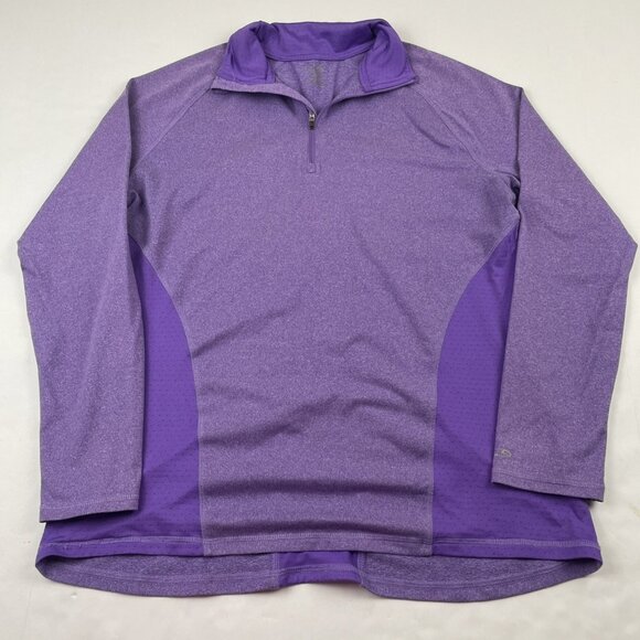 Champion C9 Athletic 1/4 Zip Pullover Top Women's L Poly Stretch Lavender Active - Picture 1 of 8